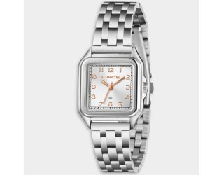 Relógio Lince Analógico Quadrado Pulseira Elos Feminino - Prata e Rose Relógio Lince Analógico Quadrado Pulseira Elos Feminino - Prata e Rose