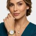 Kit Relógio Lince Analógico Folheado 18K + Colar e Brinco Feminino - Marrom e Dourado
