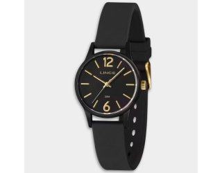 Relógio Lince Analógico Pulseira Soft Touch Feminino - Preto e Dourado Relógio Lince Analógico Pulseira Soft Touch Feminino - Preto e Dourado