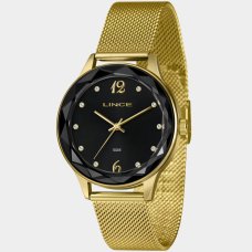 Relógio Lince Analógico Pulseira Mesh Feminino - Dourado e Preto Relógio Lince Analógico Pulseira Mesh Feminino - Dourado e Preto