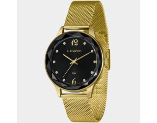 Relógio Lince Analógico Pulseira Mesh Feminino - Dourado e Preto Relógio Lince Analógico Pulseira Mesh Feminino - Dourado e Preto