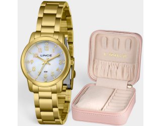 Relógio Lince Analógico Pulseira Elos Feminino - Dourado e Branco