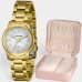 Relógio Lince Analógico Pulseira Elos Feminino - Dourado e Branco