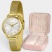 Relógio Lince Analógico Pulseira Gold Mesh Feminino - Dourado