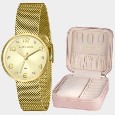 Relógio Lince Analógico Pulseira Mesh Feminino - Dourado