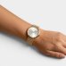 Relógio Lince Analógico Pulseira Mesh Feminino - Dourado e Branco