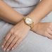 Relógio Lince Analógico Pulseira Elos Cravejado Feminino - Dourado e Branco