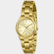 Relógio Lince Analógico Dress Gold Pulseira Elos Feminino - Dourado e Branco