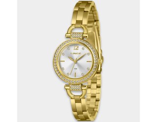 Relógio Lince Analógico Grace Pulseira Elos Cravejado Feminino - Dourado Relógio Lince Analógico Grace Pulseira Elos Cravejado Feminino - Dourado