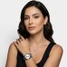 Kit Relógio Lince Analógico Pulseira Mesh + Colar e Brinco Feminino - Prata e Cobre