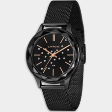 Relógio Lince Analógico Grace Pulseira Mesh Feminino - Preto e Rose Relógio Lince Analógico Grace Pulseira Mesh Feminino - Preto e Rose