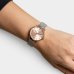 Kit Relógio Lince Analógico Pulseira Mesh + Colar e Brinco Feminino - Prata e Rose