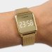 Relógio Lince Digital Led Quadrado Pulseira Mesh Feminino - Dourado