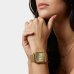 Relógio Lince Digital Led Quadrado Pulseira Mesh Feminino - Dourado