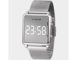Relógio Lince Digital Led Quadrado Pulseira Mesh Feminino - Prata Relógio Lince Digital Led Quadrado Pulseira Mesh Feminino - Prata