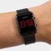 Relógio Lince Digital Led Quadrado Pulseira Mesh Feminino - Preto e Vermelho