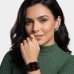 Relógio Lince Digital Led Quadrado Pulseira Mesh Feminino - Preto e Vermelho