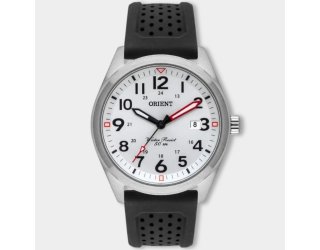 Relógio Orient Analógico Pulseira Soft Touch Masculino - Preto e Prata