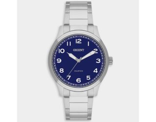 Relógio Orient Analógico Solartech Pulseira Elos Masculino - Prata e Azul Relógio Orient Analógico Solartech Pulseira Elos Masculino - Prata e Azul