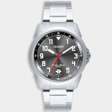 Relógio Orient Analógico Pulseira Elos Masculino - Prata e Cinza Escuro