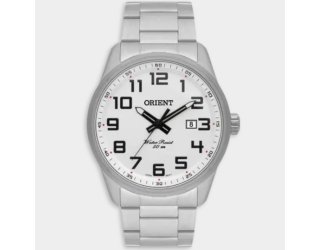 Relógio Orient Analógico Pulseira Elos Masculino - Prata e Branco Relógio Orient Analógico Pulseira Elos Masculino - Prata e Branco