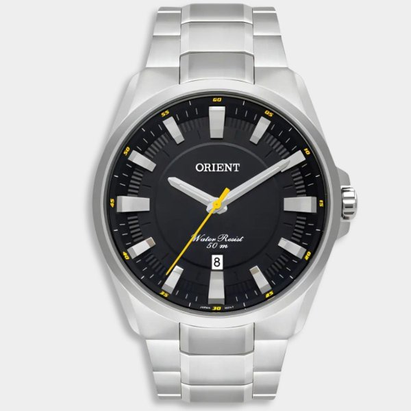 Relógio Orient Analógico Pulseira Elos Masculino - Prata e Amarelo