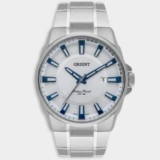 Relógio Orient Analógico Pulseira Elos Masculino - Prata e Azul
