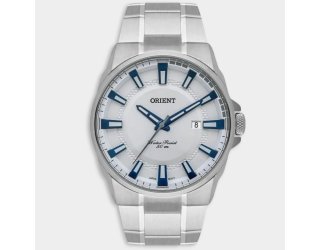 Relógio Orient Analógico Pulseira Elos Masculino - Prata e Azul Relógio Orient Analógico Pulseira Elos Masculino - Prata e Azul