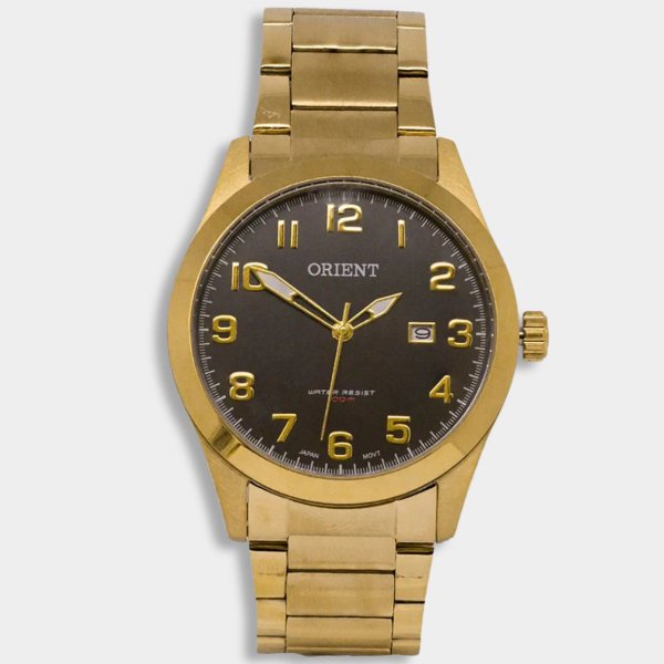 Relógio Orient Analógico Casual Pulseira Elos Masculino - Dourado e Preto
