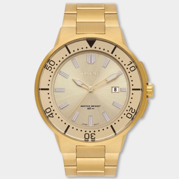 Relógio Orient Analógico Pulseira Elos Masculino - Dourado