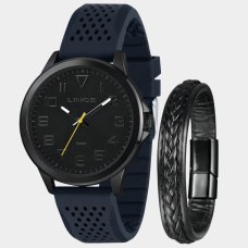 Relógio Lince Analógico 2 Pulseiras Masculino - Marinho e Preto