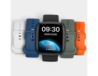 Relógio Inteligente X-Watch Prisma Smart Watch + 4 Pulseiras de Silicone Masculino - Preto