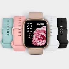 Relógio Inteligente X-Watch Prisma Smart Watch + 4 Pulseiras de Silicone Feminino - Bege