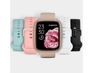 Relógio Inteligente X-Watch Prisma Smart Watch + 4 Pulseiras de Silicone Feminino - Bege