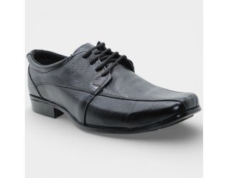Sapato Social Couro Legítimo Casteliê Flex Confort Com Cadarço Masculino - Preto
