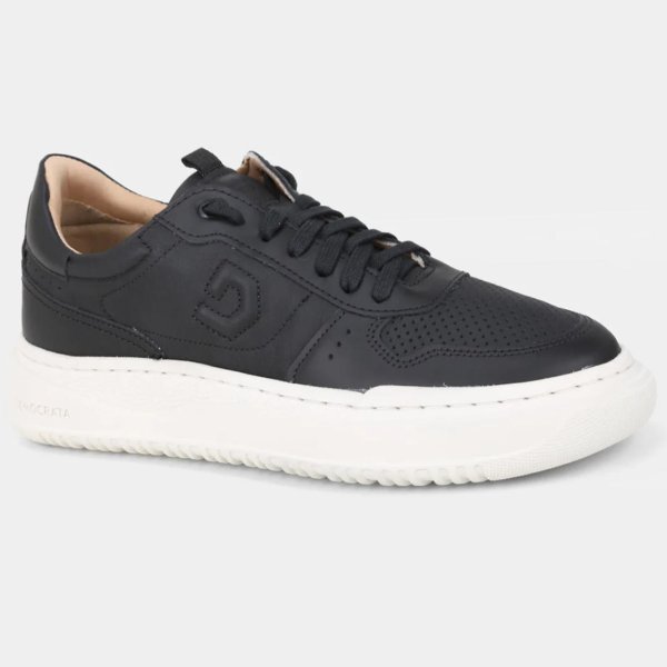 Tênis Couro Democrata Denim Block Masculino - Preto