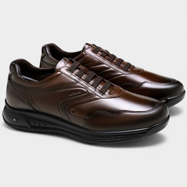 Sapatênis Jota Pe Couro 3D Evolution Masculino - Marrom