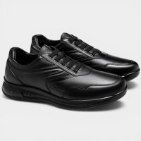 Sapatênis Jota Pe Couro 3D Evolution Masculino - Preto