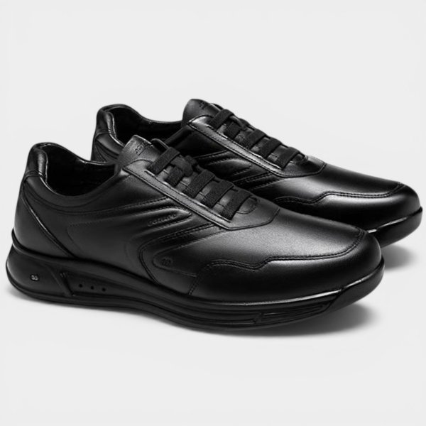 Sapatênis Jota Pe Couro 3D Evolution Masculino - Preto