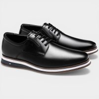 Sapato Jota Pe Couro Air Navagio Masculino - Preto