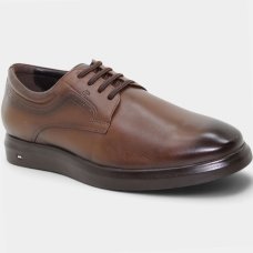 Sapato Social Jota Pe Couro Carneiro Air Enigma Masculino - Marrom Escuro