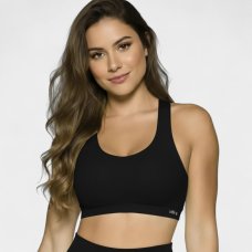 Top Selene Seamless Sem Bojo Feminino - Preto