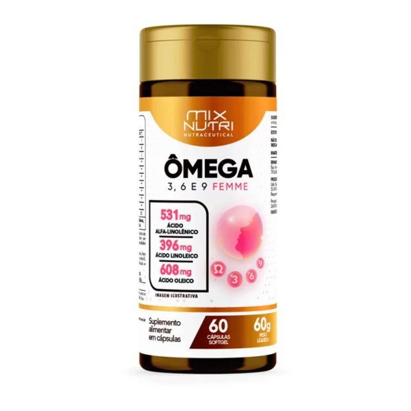 Ômega Feme Nutraceutical Mix Nutri - 60 cápsulas