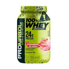 Whey Protein 100% Concentrado Mix nutri Pote 900g - Sorvete de Morango