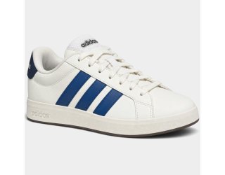 Tênis Adidas Grand Court Base 3.0 Masculino - Off White e Azul Tênis Adidas Grand Court Base 3.0 Masculino - Off White e Azul