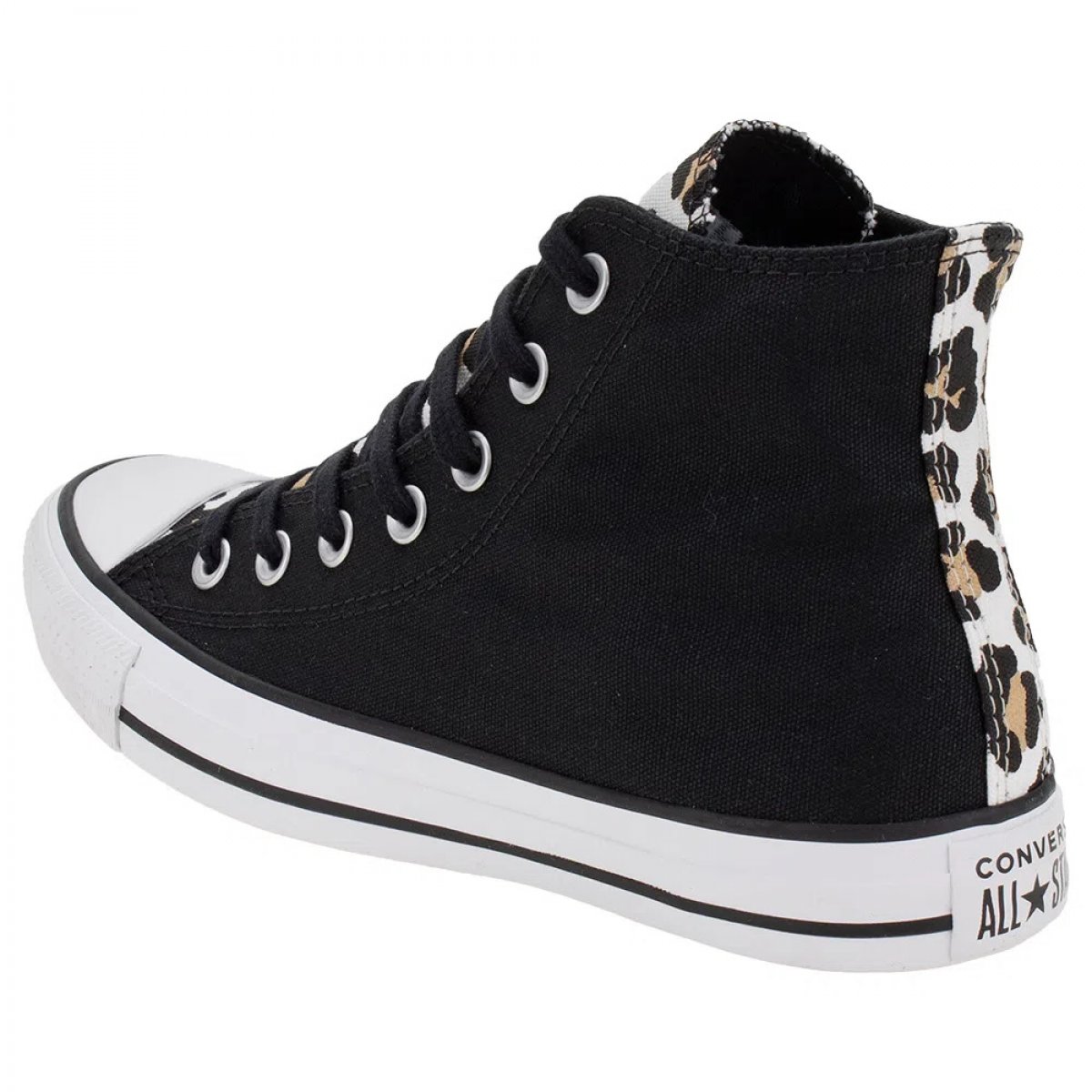 Tênis All Star Cano Alto Animal Print (com coração preto atrás