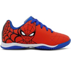 Chuteira Futsal Dray Marvel Original Com Cadarço Infantil - Vermelho e Azul