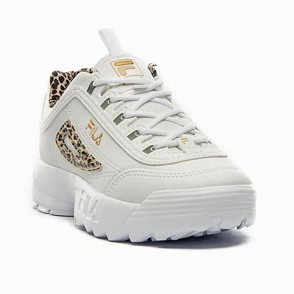 Tênis Infantil Fila Disruptor Menina - Branco e Dourado