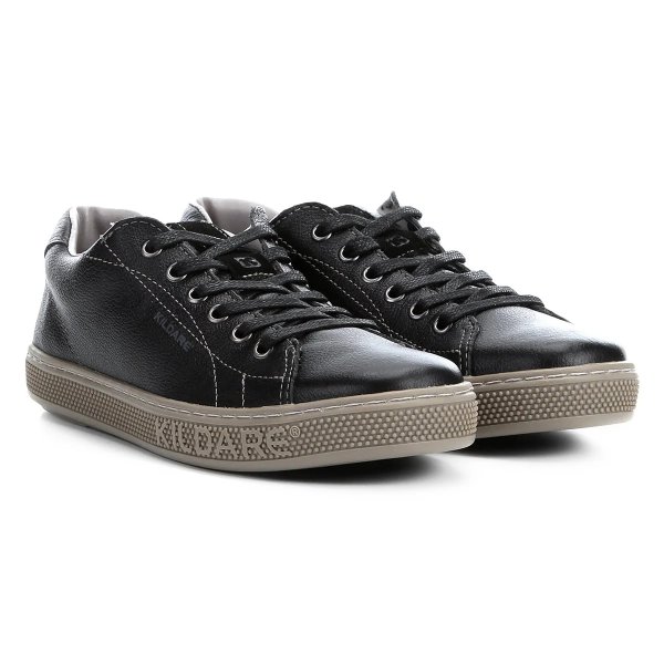 Sapatênis Couro Kildare Capri Cadarço Masculino - Preto