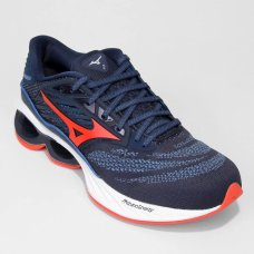 Tênis Mizuno Wave Creation 23 Masculino - Azul e Vermelho